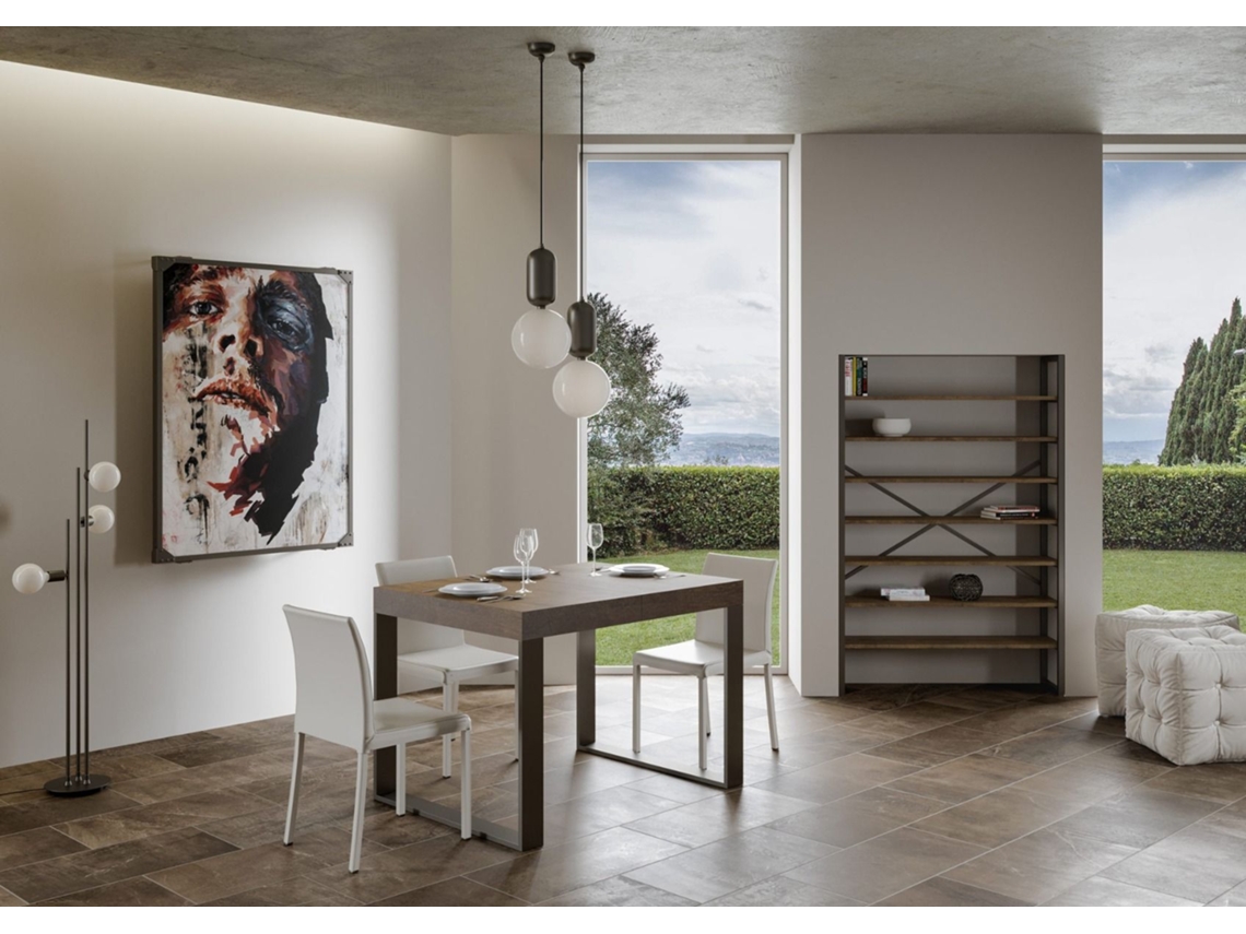 Mesa extensible 90x120/224 cm Tecno Nogal estructura Antracita