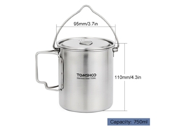 Taza De Acero Inoxidable De 750 Ml Con Tapa Y Asa Plegable Para Acampar, Hacer Senderismo Y Picnics.