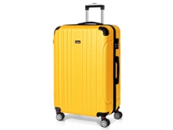 Maletas De Viaje Grandes 78cm, Maleta Grandes 23 Kilos, Maletas De Material Abs Resistentes Y Ligeras, 4 Ruedas Dobles, 90l, Amarillo Limón