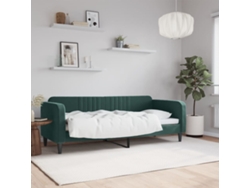Sofá Cama Sin Colchón Terciopelo Verde Oscuro 80x200 Cm