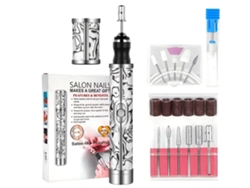 Conjunto Manicure/pedicure Chrui Lima Elétrica 20000rpm 4 Velocidades 12 Pontas (padrão Mármore)