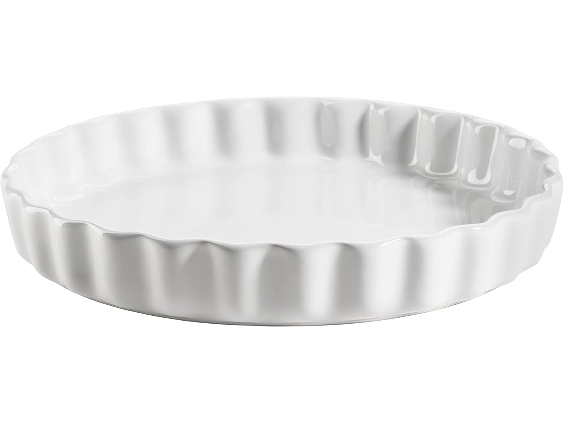 Prato De Tarte De Cerámica, 27 Cm, Branco