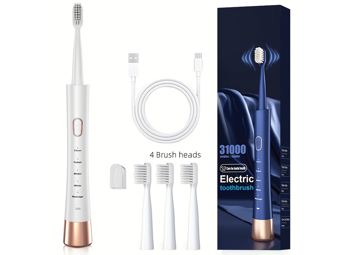 Tecnología Sónica Inteligente, Cerdas Suaves, Cuatro Cabezales De Cepillo, Carga Usb, Detección Automática De Presión.
