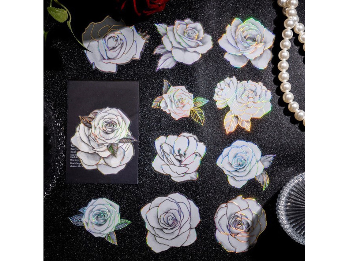 20 Pegatinas De Flores Pet Fáciles De Despegar Duraderas Impermeables Para Scrapbooking Y Manualidades Diy