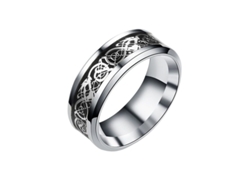 Anillo De Acero Inoxidable Vintage Linjou Talla 11 Boda Regalo Para Hombre Mujer 8mm