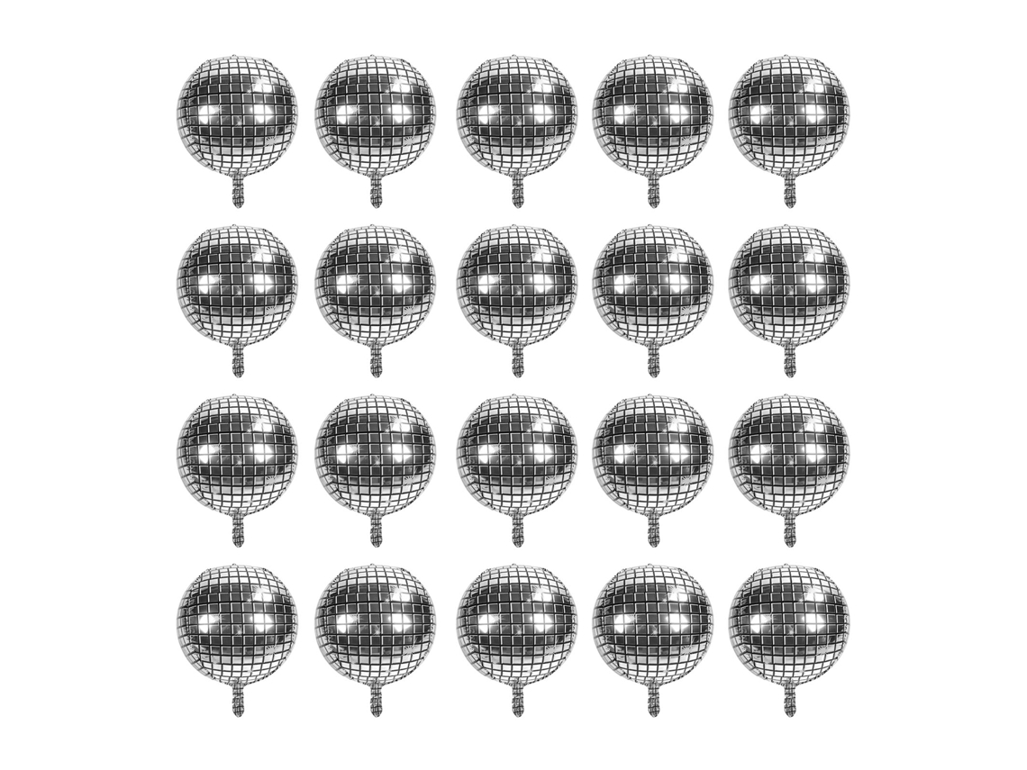 20 Globos De Aluminio 4d De 22 Pulgadas Con Degradado Blanco Y Negro Para Fiestas Y Bodas.