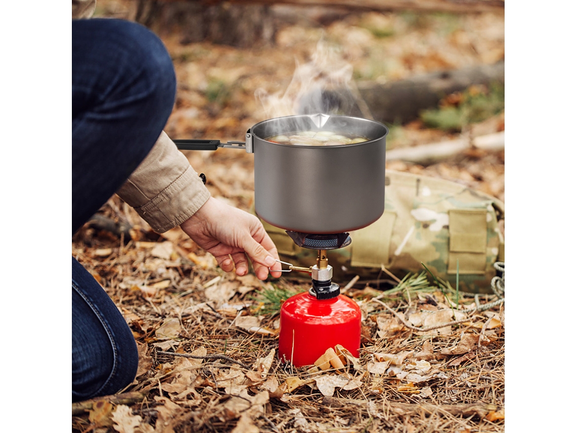 Olla De Camping De Titanio Con Asa Plegable De 2000 Ml/2800 Ml Para Camping, Senderismo, Excursionismo Y Cocina.