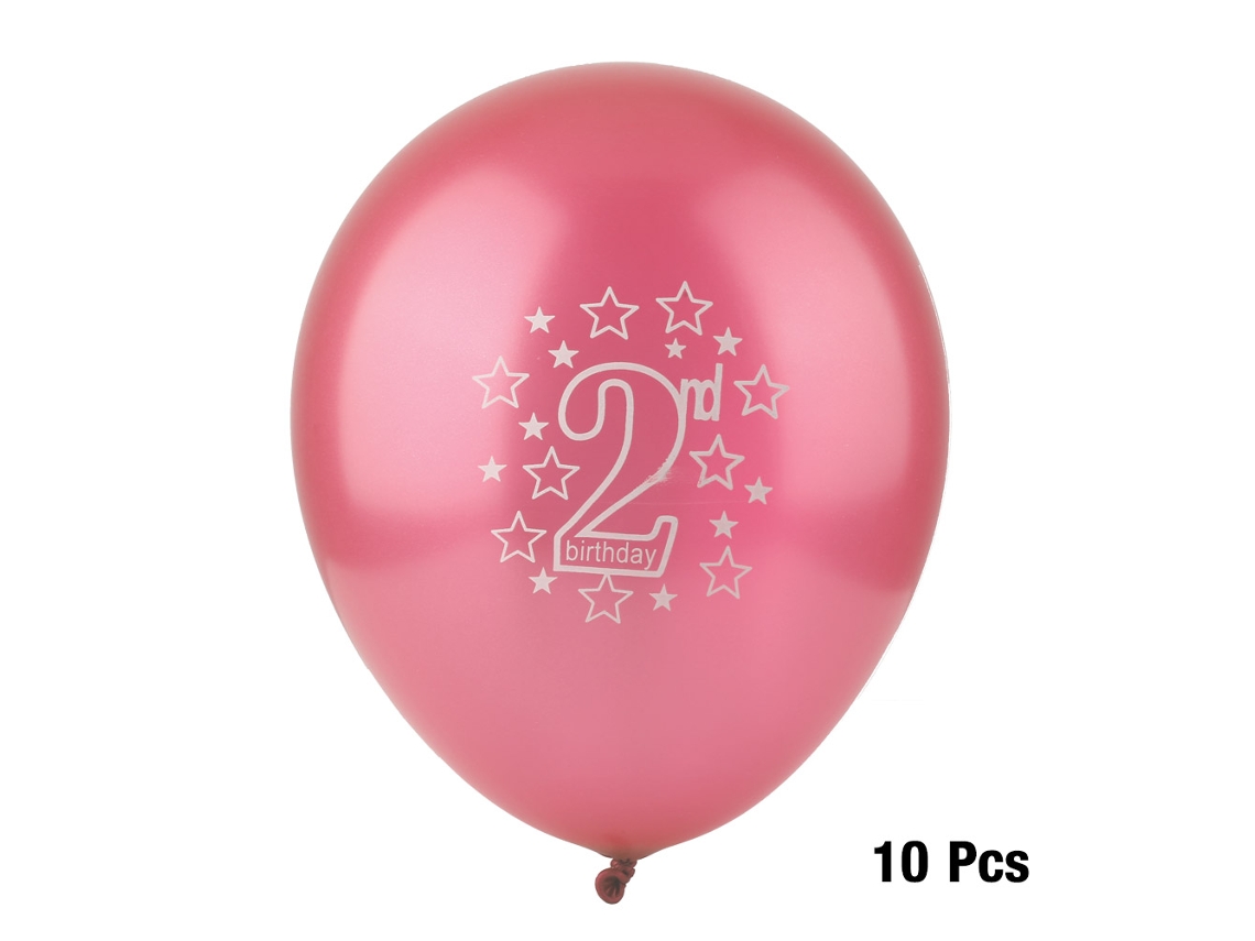 10 Globos De Látex Rosas Con El Número 2 Y Estampado De Caramelos Para Decoración De Cumpleaños.