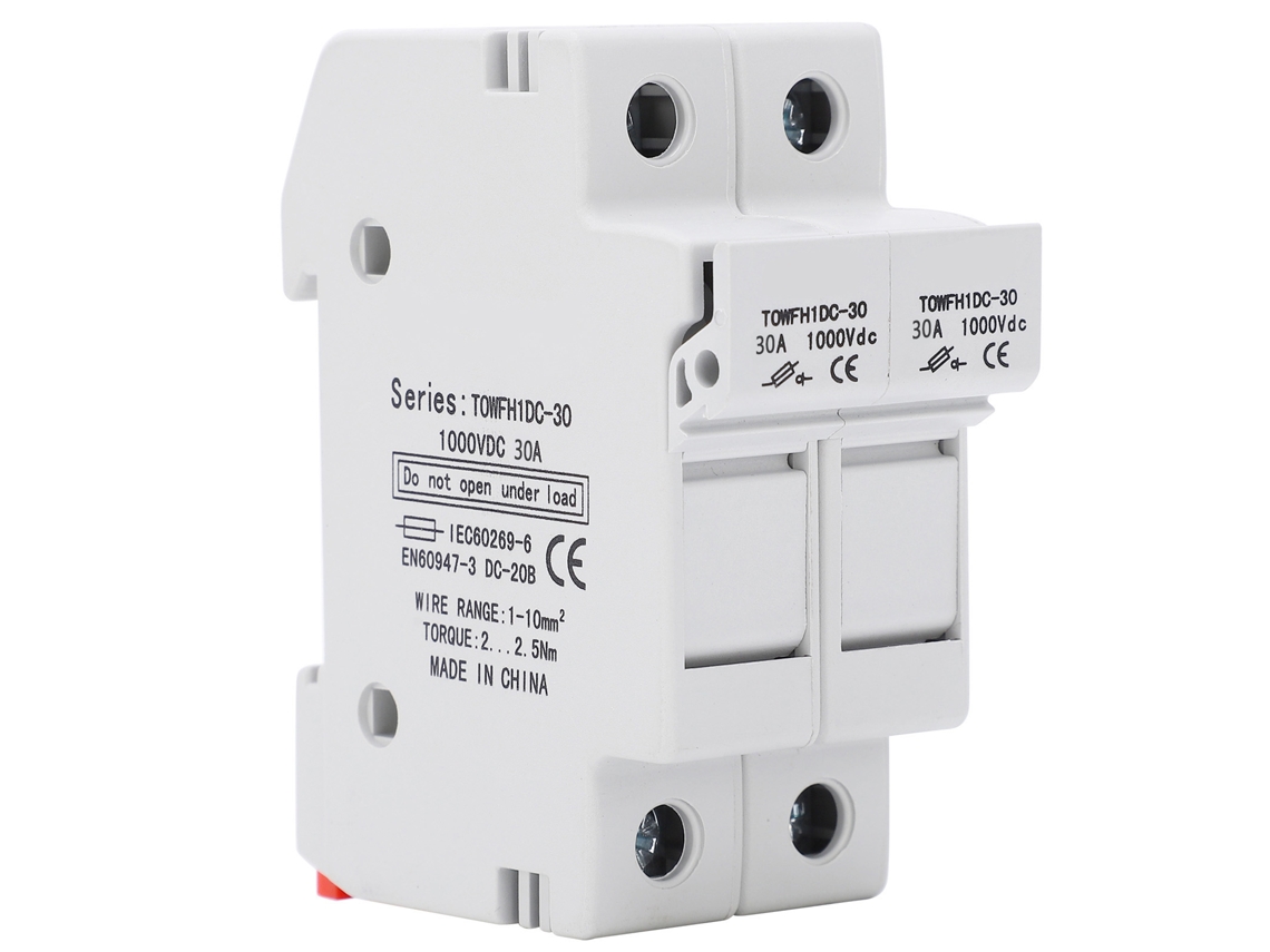 2026velora-base Portafusibles 2 Polos Din Rail 1000vdc 20a Equipo Distribución Control Energía Towfh1dc