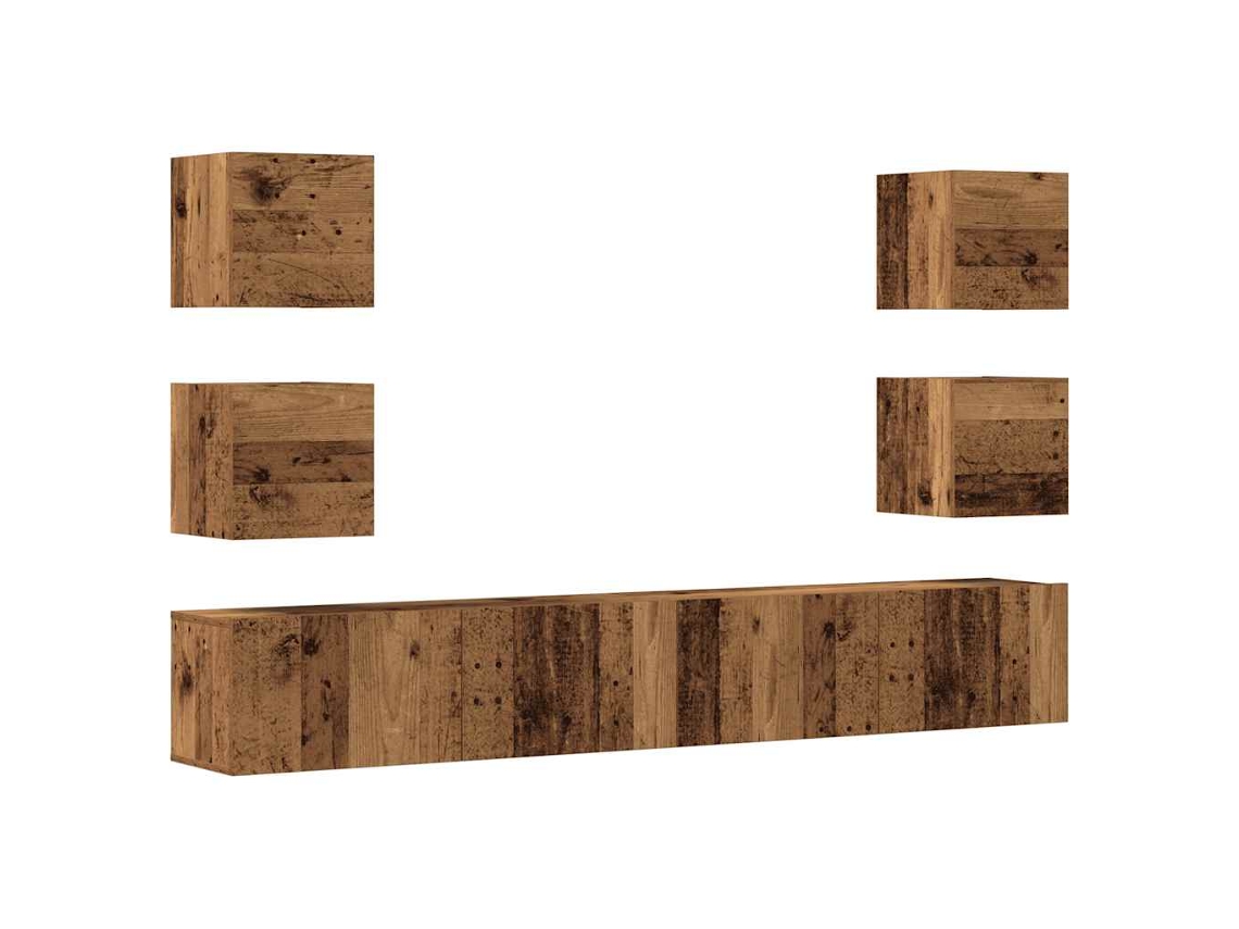 Maison Exclusive - Muebles De Tv De Pared 6 Uds Madera Vieja Madera De Ingeniería