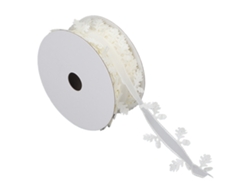 Lazo De Encaje En Forma De Hoja Diy 4cm Poliéster Para Boda Regalos Y Decoración (blanco)