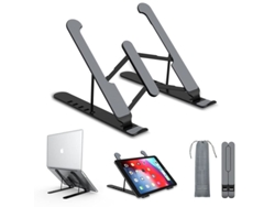 Suporte ajustável para laptop com 6 níveis de altura, ergonômico e leve, compatível com Macbook, Dell, Lenovo, HP e outros laptops (preto)