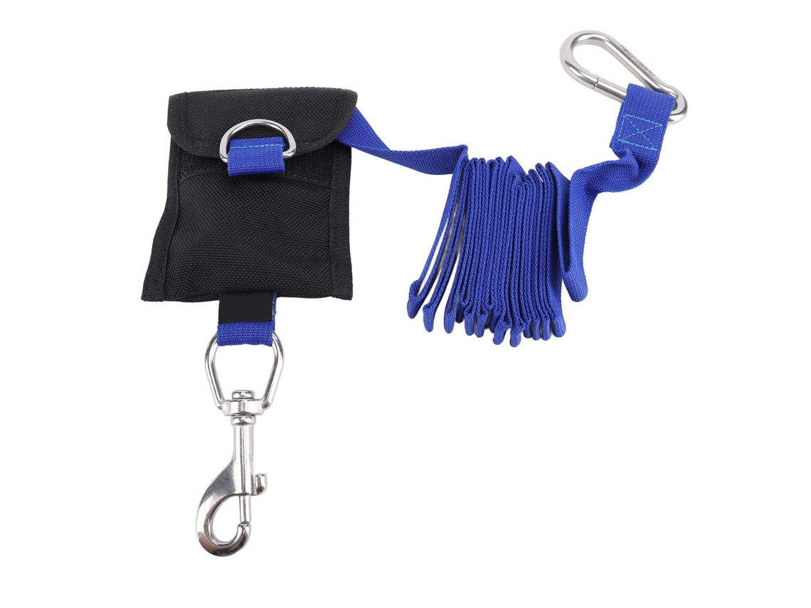Corda De Segurança Para Mergulho 2,6m Nylon Trava Anti Perda Com Fivela Aço Inoxidável Azul