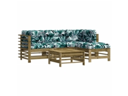 Maison Exclusive - Conjunto de salón de jardín de 5 piezas con cojines impregnados de pino