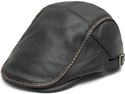 Gorra De Béisbol De Cuero Genuino Para Hombre, Gorra/boina De Periódico, Cálida, De Piel De Vaca, Otoño Y