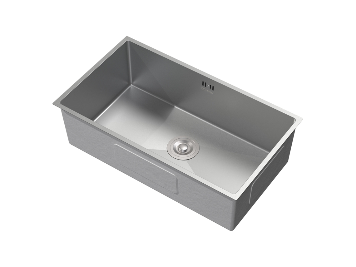 Fregadero encastre acero inoxidable plata con desagüe 70x40 cm ML-DESIGN