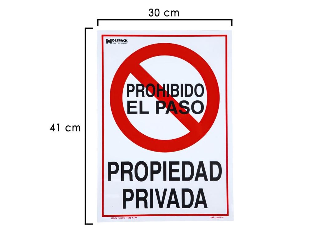 Cartel propiedad privada 41x30 cm.