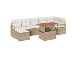Conjunto 8 De Sofás De Jardín Con Cojines Vidaxl De Ratán Beige