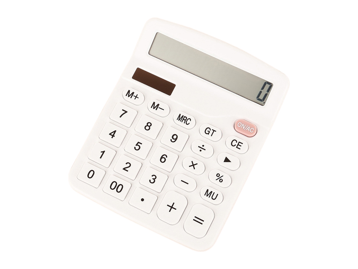 VVJIJILLY Calculadora Padrão 12 Dígitos Dupla Alimentação (solar E Bateria)
