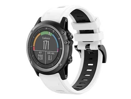Correa para Garmin Fenix 3 26 mm Correa de reloj de silicona deportiva bicolor blanco-negro VENISYMLIS