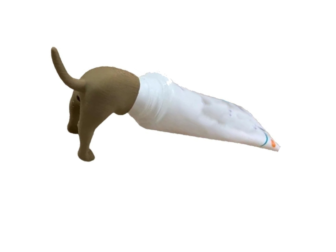 Tapón De Rosca Universal Para Dispensador De Pasta De Dientes, Diseño Divertido De Trasero De Perro, Marrón.