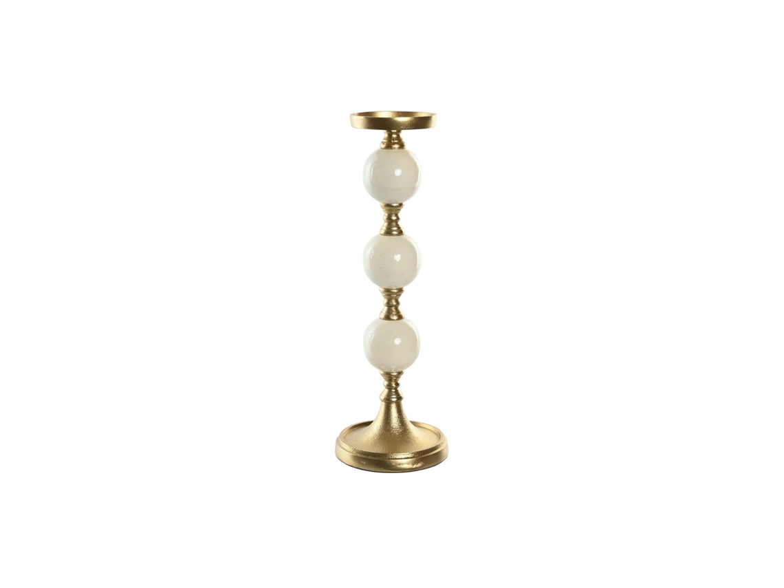 Candelabro Aluminio Bolas Dorado 15x15x43,5cm