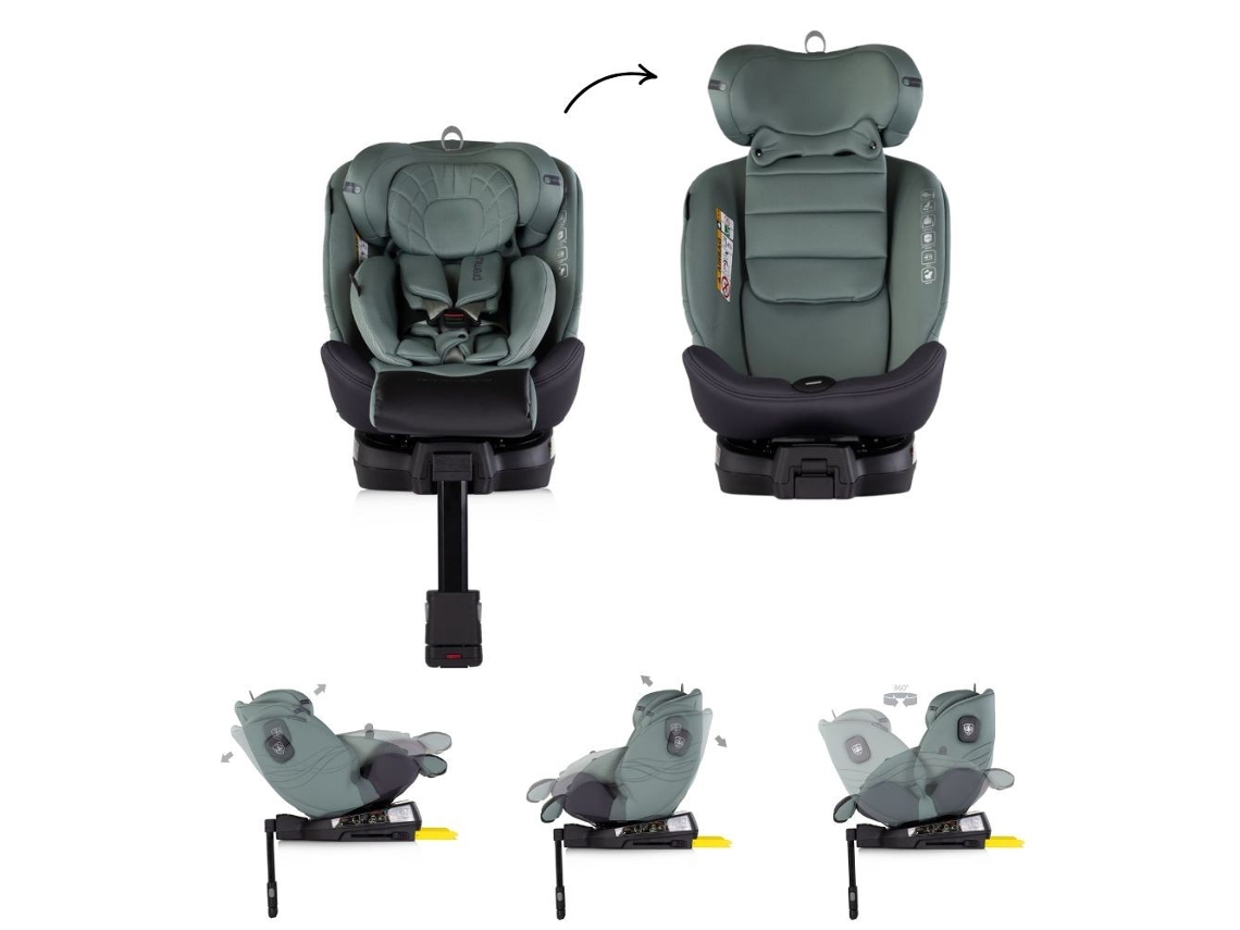 Silla de Coche Premium I Talla 40 150 cm con Isofix y Rotación 360º Chipolino Basil