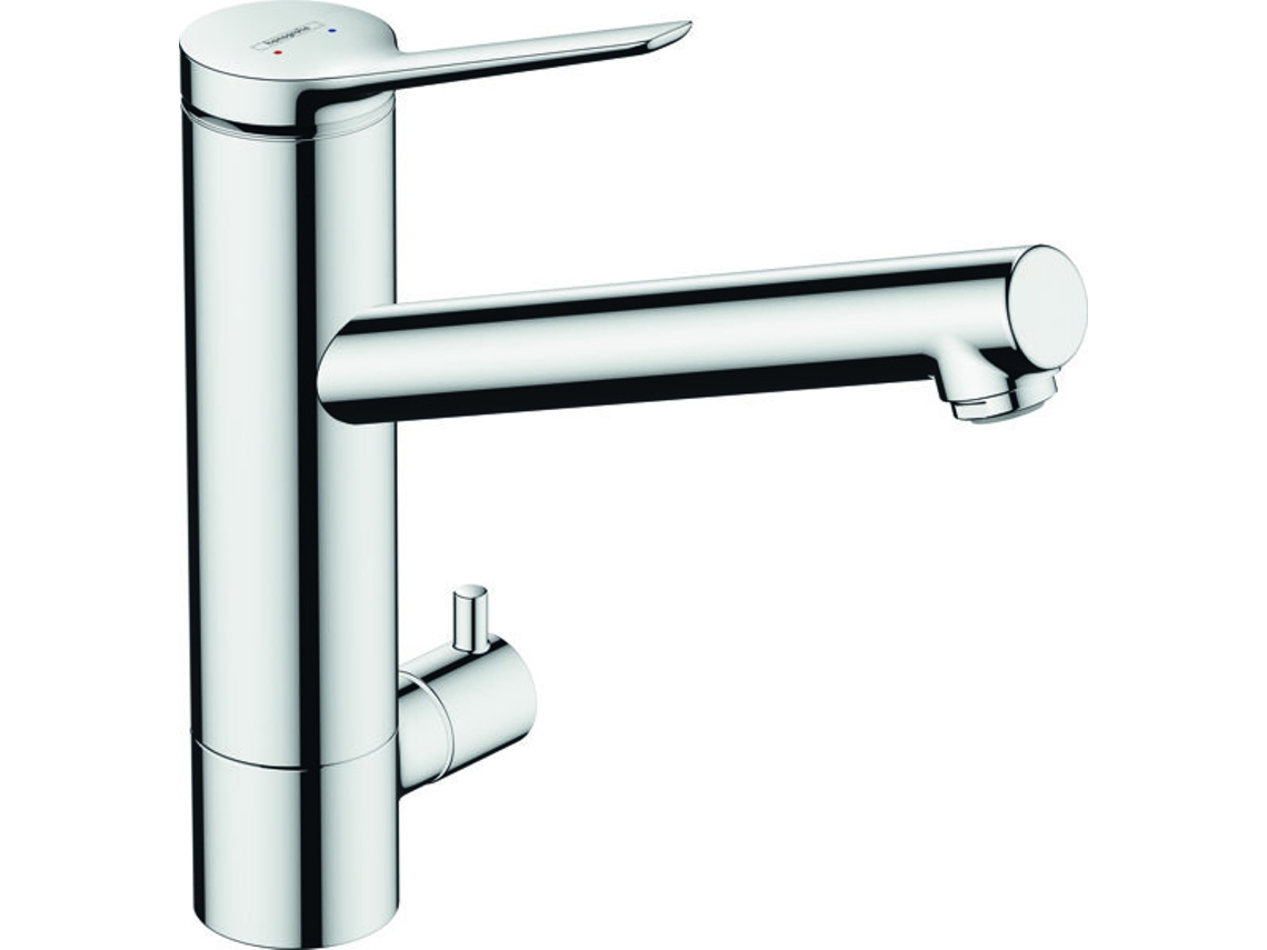 HANSGROHE Zesis M33 Mezclador monomando de cocina ComfortZone 200, válvula de cierre del aparato, CoolStart, 1 chorro, cromo, proyección de 220 mm,