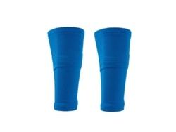 Espinillera de fútbol con doble bolsillo, de compresión, para piernas. Mdug (azul L)