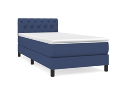 Maison Exclusive - Cama Box Spring Con Colchón Tela Azul 80x200 Cm
