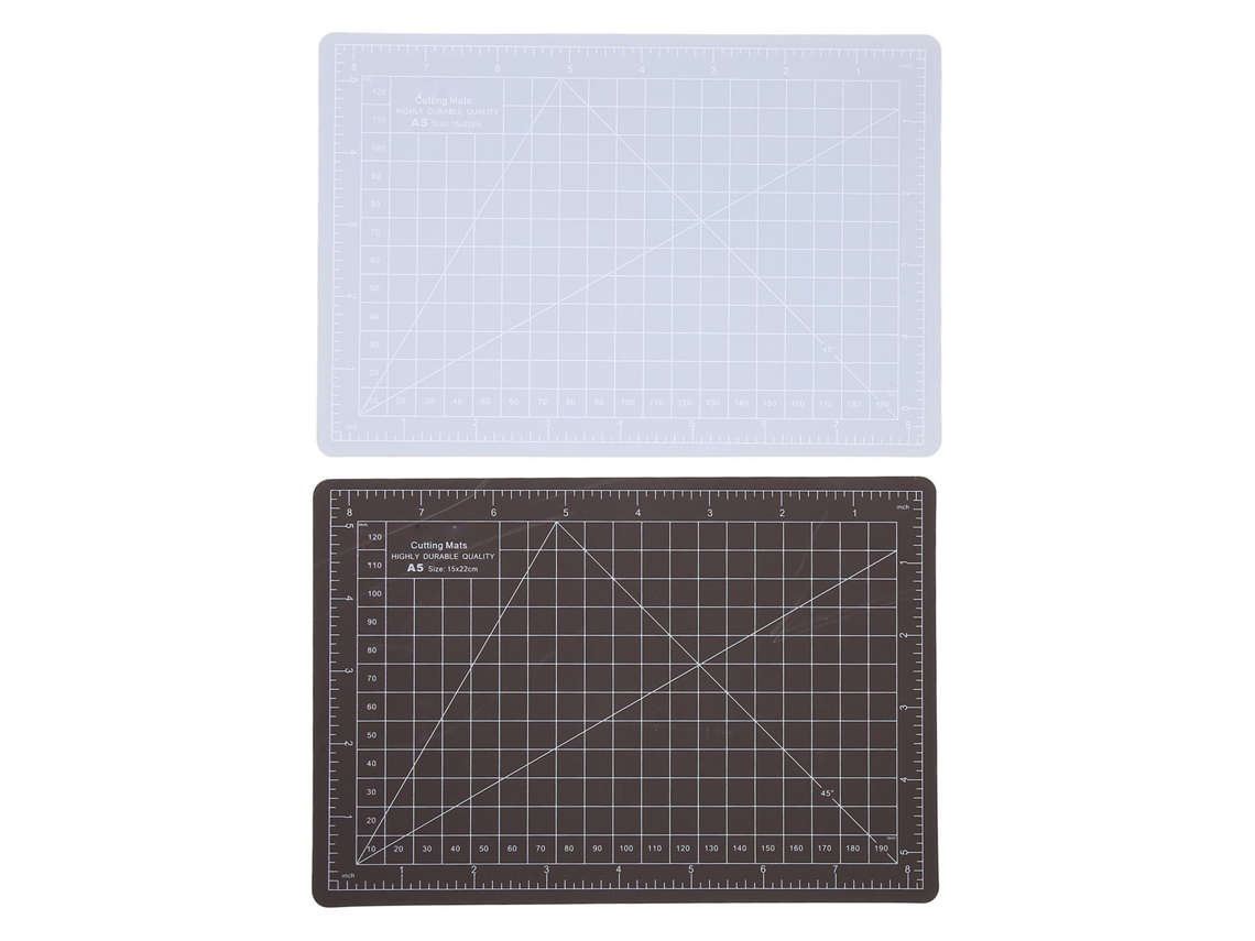 2 alfombrillas de corte de PVC A5, prácticas y duraderas, para coser y cortar papel.