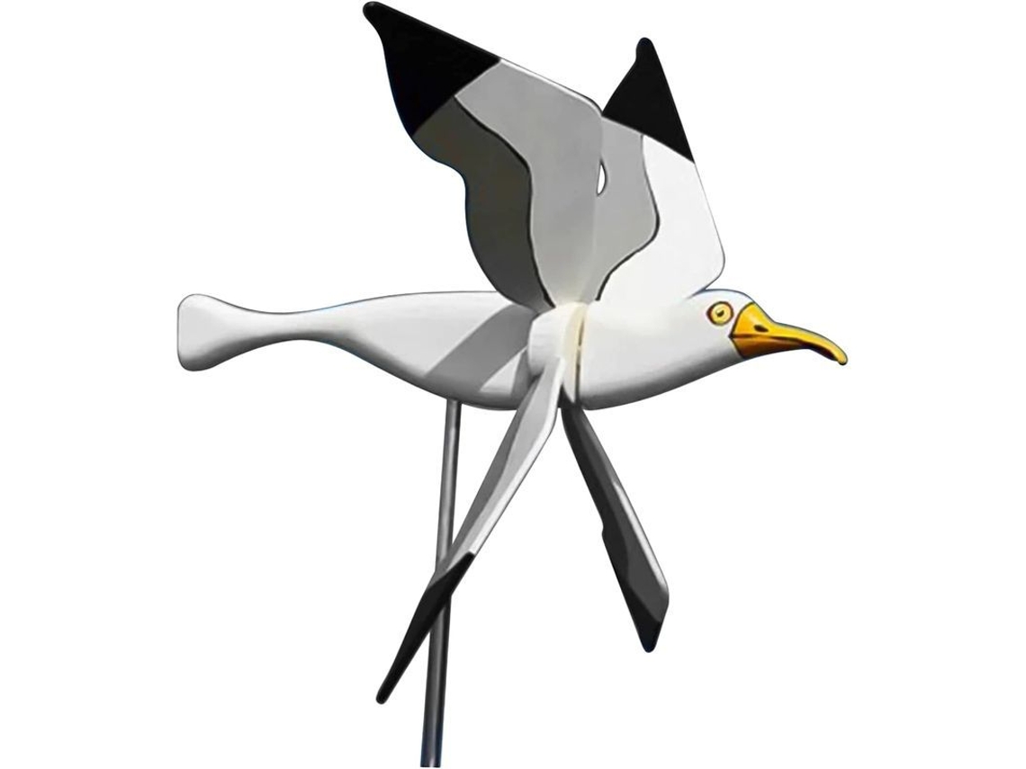 2026-molino De Viento De Resina Para Jardín, Veleta Animal Gaviota Blanca Con Alas Giratorias, Decoración 3d Para Césped