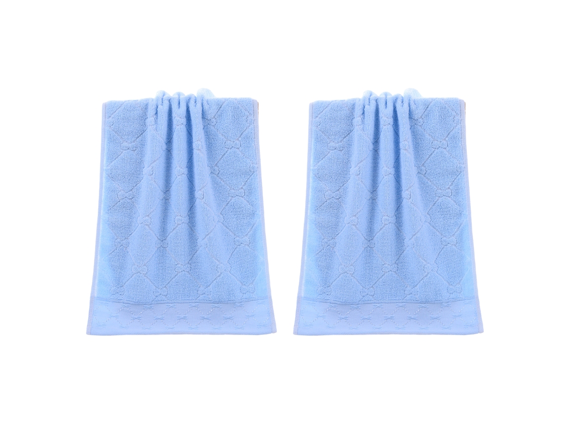 Conjunto de Toalla NEVEANCE Mano Decorativas Lavarse La Algodón Azul - 2pcs (34x75cm)