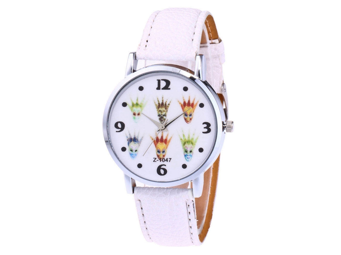 Reloj De Pulsera De Cuarzo Informal Para Mujer Con Correa De Pu Blanca De Diseño Sencillo Zhoulianfa
