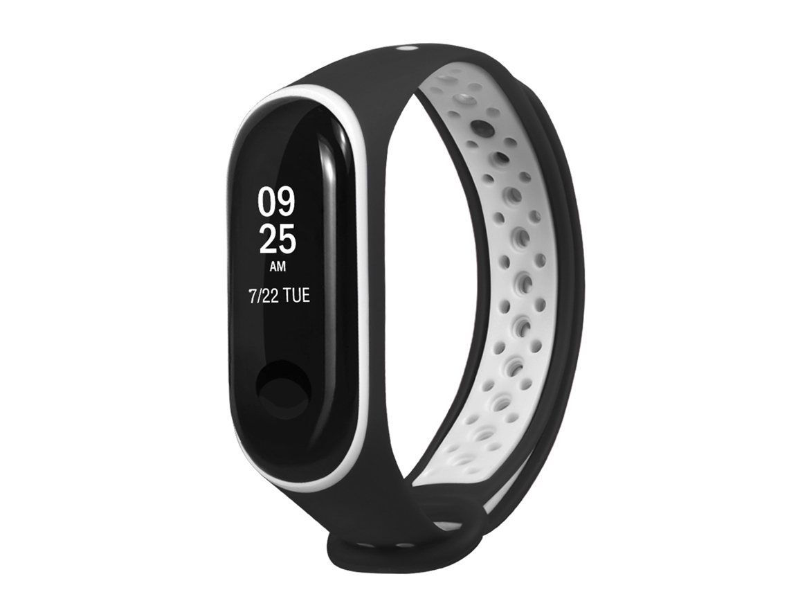 Pulsera deportiva de silicona compatible con Xiaomi Band 25x1x2 cm. Color negro.