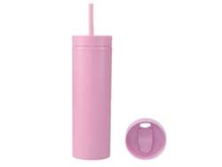 Vasos de plástico de 16 oz con tapa y pajita, acabado mate, ideales para deportes al aire libre.