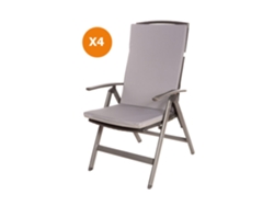 Cojín para silla 4 ud Cojín 110x47x4cm gris claro cojín para silla de exterior Cojín de asiento con respaldo alto SETGARDEN