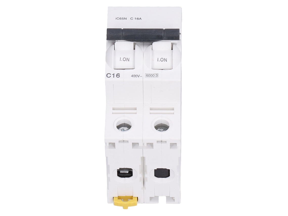 Disyuntor Miniatura 2p Aislador De Corriente Residual Din Rail 400v 16a Ic65n C16