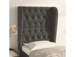 Cabecerocabecero De Camapanel De Cabecera Con Orejas De Terciopelo Gris Oscuro 83x23x118/128 Cm