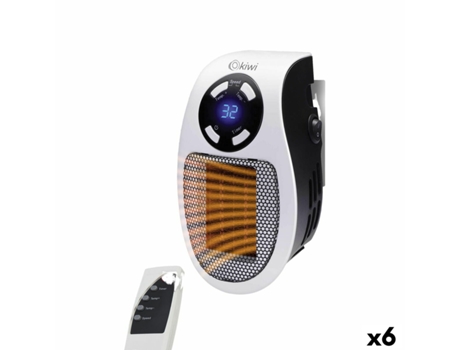 Calefactor Cerámico de Enchufe con Mando a Distancia KIWI KHT-8430 400 W (6 Unidades)
