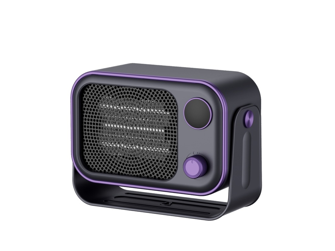 Calentador eléctrico estándar europeo, minicalentador de sobremesa, calentador eléctrico doméstico, L168 gris morado Chennnls