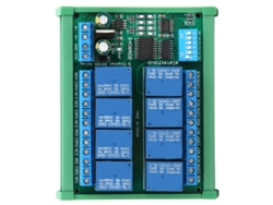 Placa de expansión de relé RS485 de 8 canales y 12 V para control remoto, protocolo RTU R4D8A08-R con caja de riel DIN