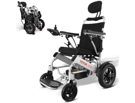 VEVOR Silla de ruedas eléctrica plegable Potencia motorizada 300 lbs Respaldo ajustable