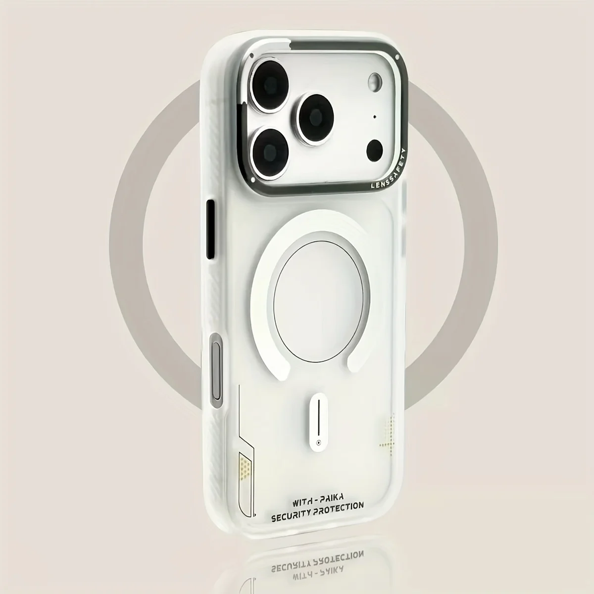 (marrón Claro Para Iphone 15 Pro Max) Funda Magnética Semitransparente Con Acabado Arenado, Protección Para La Lente Y Resistente A Los Golpes.