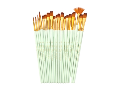 Juego de 20 pinceles para dibujar, pincel para artista, pinceles de varios medios con pelo de nailon para artista, acrílico, acuarela, gouache, pin...
