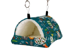 Nido Colgante De Terciopelo Para Pájaros: Refugio Y Cama De Felpa Con Estampado De Pájaros, Tamaño Xl, Diseño Ergonómico, Perfecto Para La V