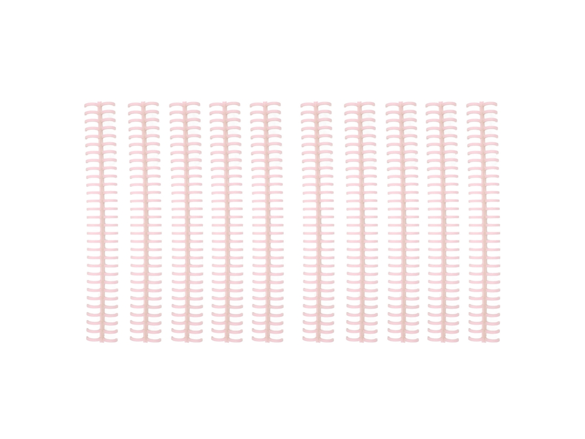 10 Piezas De Púas De Encuadernación De Plástico Rosa De 30 Agujeros Y 13 Mm Para Espirales, Bobinas Y Peines De Hojas Sueltas.