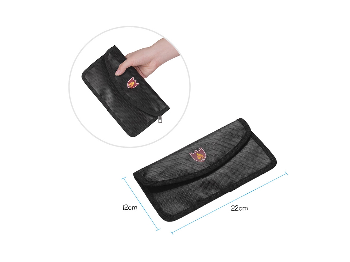 Estuche de silicona ignífugo, resistente al calor e impermeable para documentos, ideal para guardar dinero y joyas.