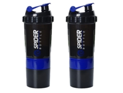 Botellas mezcladoras de proteínas con bola mezcladora, aptas para lavavajillas, color azul