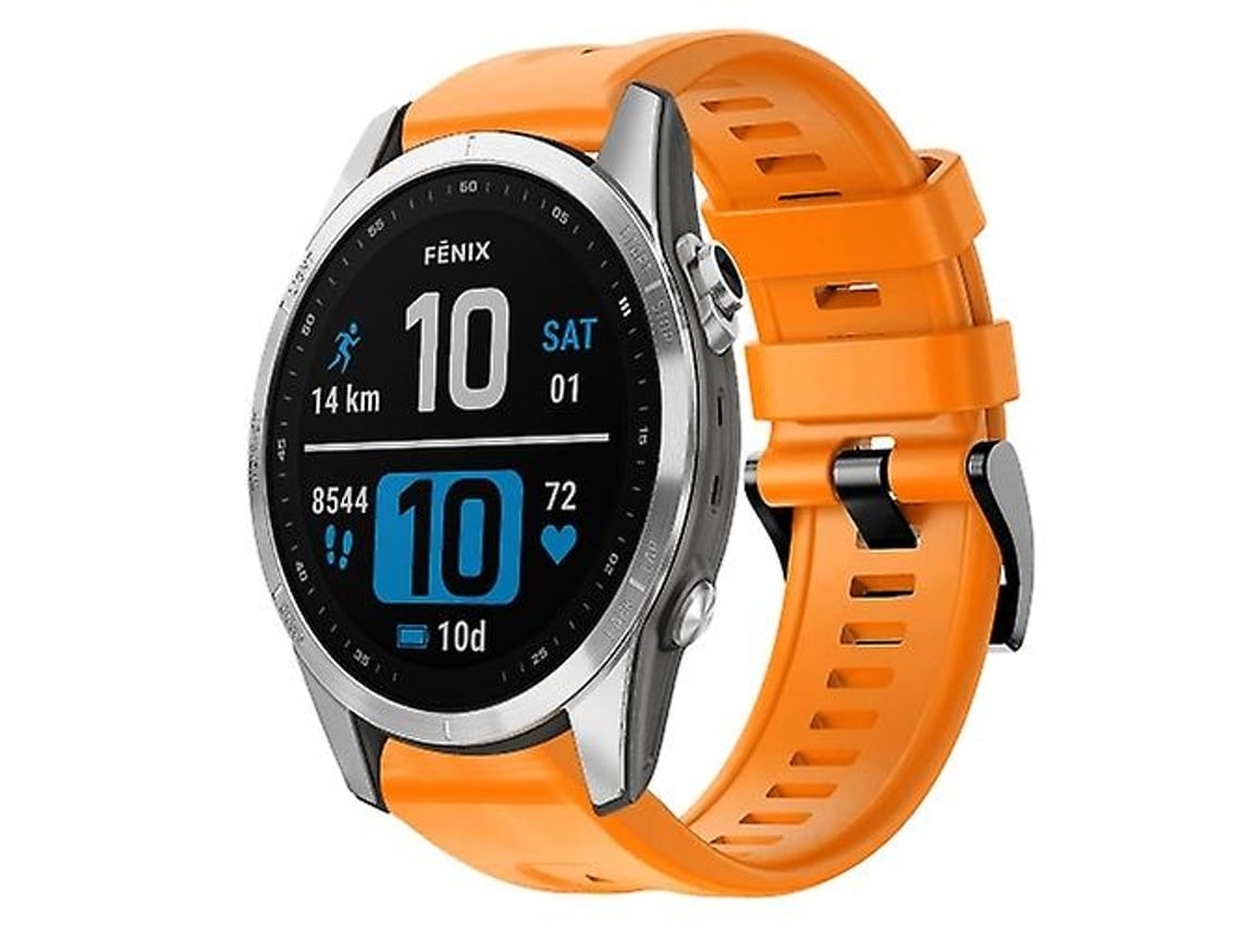 Correa de silicona naranja para reloj Garmin Fenix 7s Chennnls